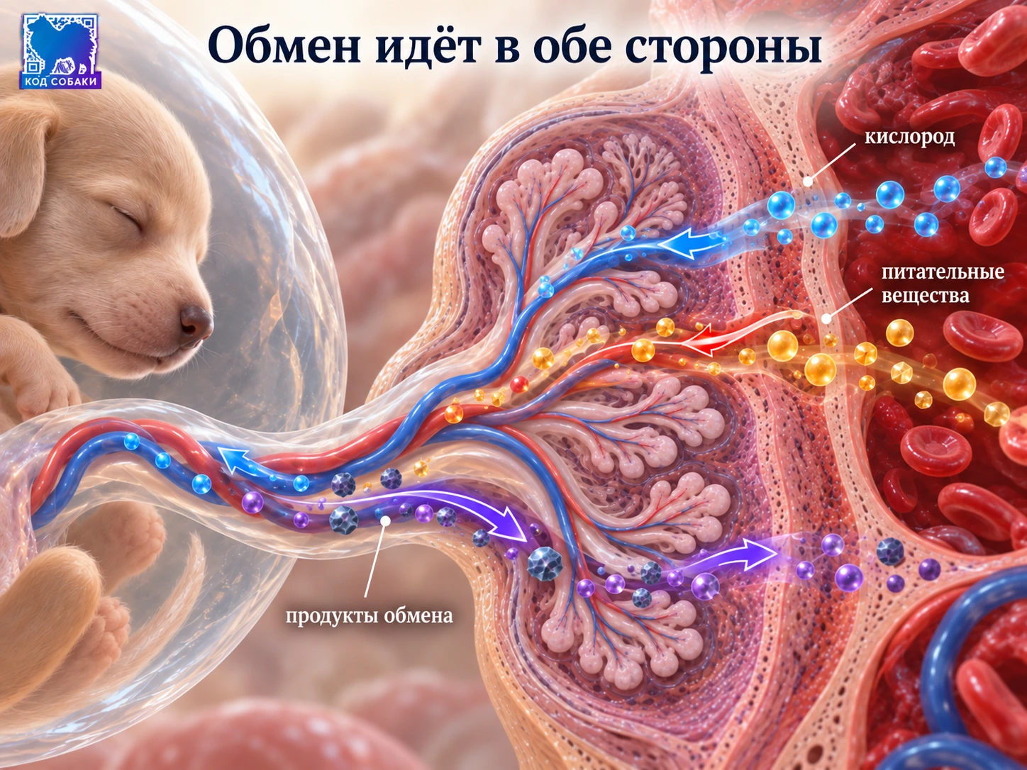 Иллюстрация 4 к материалу «Как работает плацента и почему без неё развитие щенка невозможно»