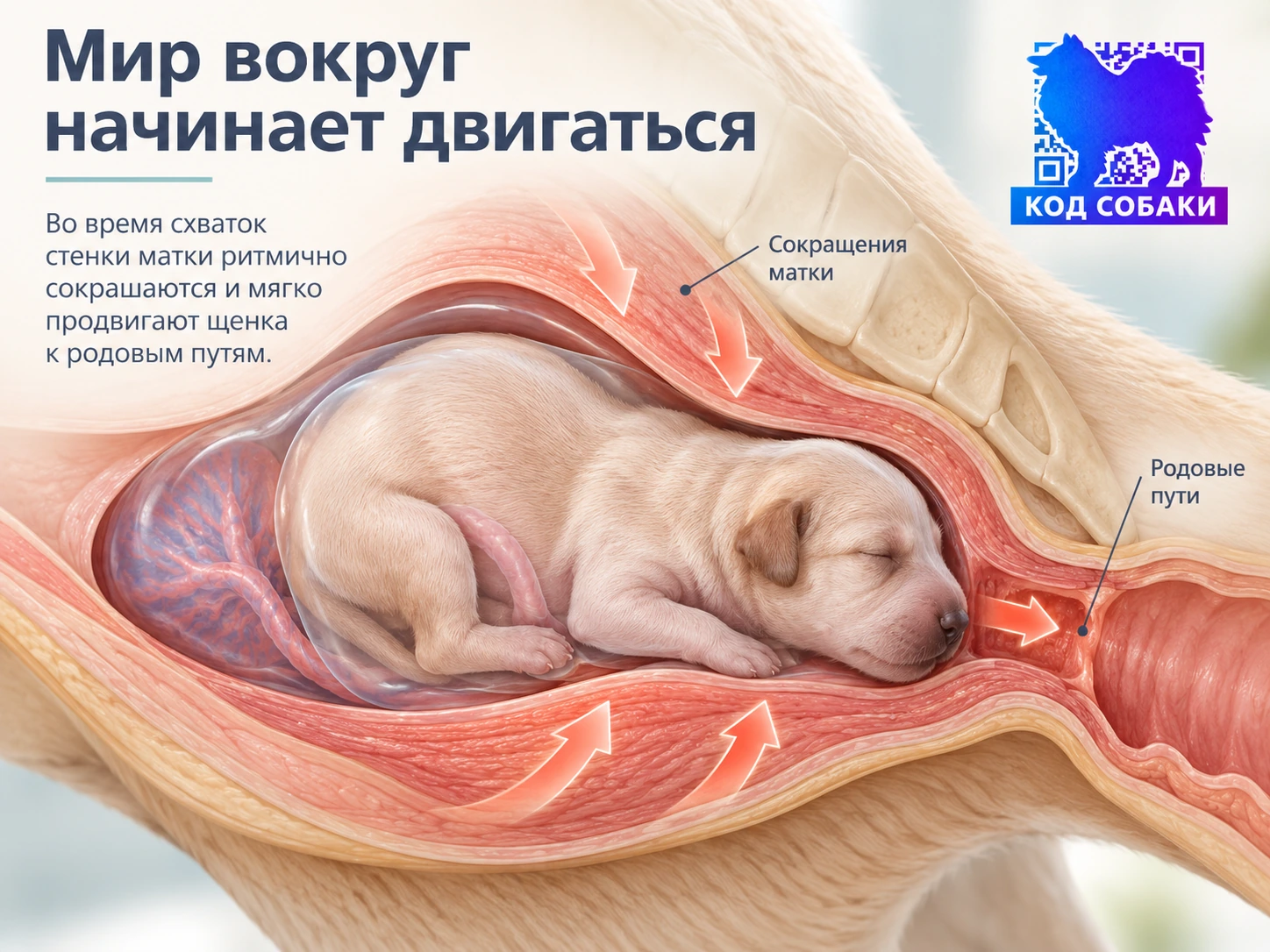 Иллюстрация к разделу «Плодные оболочки сопровождают щенка»